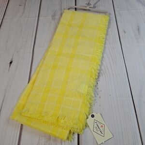 Yellow And White Plaid Lightweight Scarf